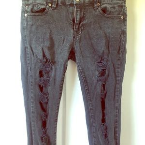 Ripped Low Rise Black Skinny Jeans